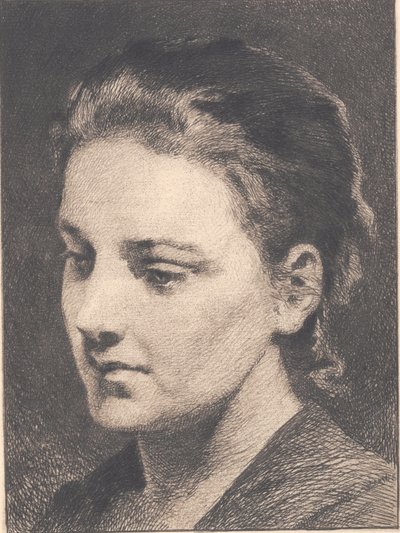 Jeune fille aux cheveux relevés, demi-profil - Frans Schwartz