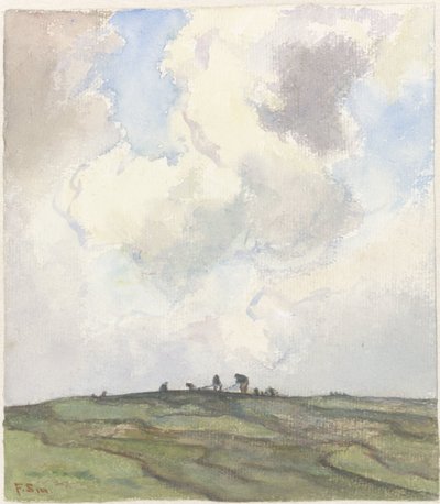 Réparation de filets sur une pelouse derrière les dunes - Frans Alexander Evert Lodewijk Smissaert