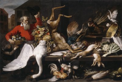 Nature morte avec gibier mort, fruits et légumes sur un marché, 1614 - Frans Snyders or Snijders