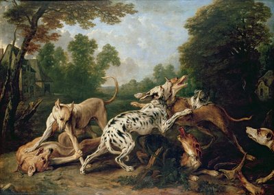 Chiens se battant dans une clairière boisée - Frans Snyders or Snijders