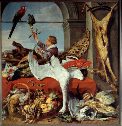 Intérieur de bureaux Nature morte de gibier, légumes. Peinture de Franz Snyders (1579-1657) 17ème siècle Caen, Musée des Beaux-Arts - Frans Snyders or Snijders