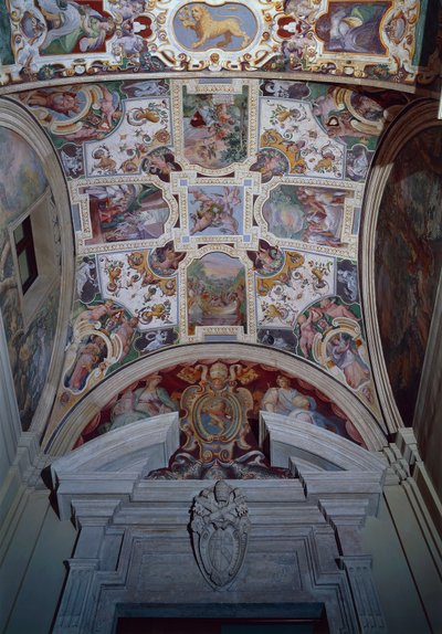 Plafond voûté fresqué d