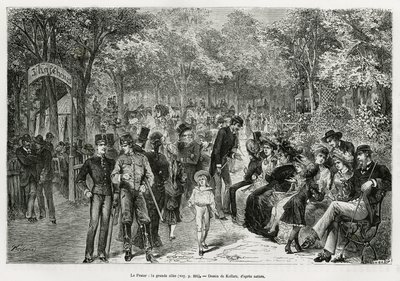 Le Prater : la grande allée. Gravure par Kollarz, pour illustrer l