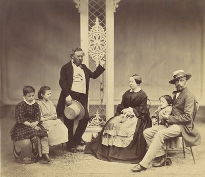[Portrait de groupe de six personnes], 1850s-60s. - Franz Antoine