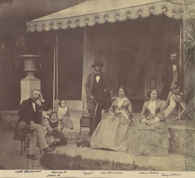 Portrait de groupe des familles Antoine et Höusermann, 1850s-60s - Franz Antoine