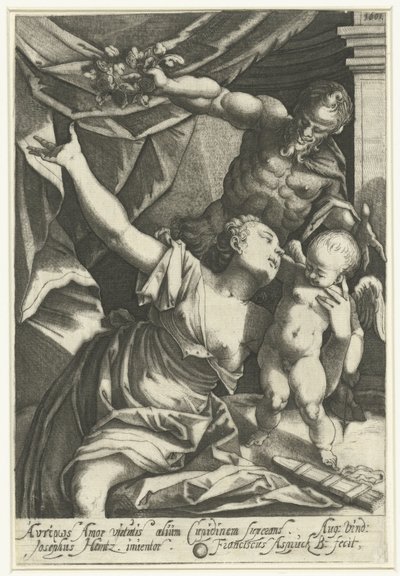 Vénus et Amour avec Pan - Franz Aspruck