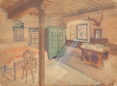 Intérieur paysan à Tragöß - Franz Barwig d. Ä.