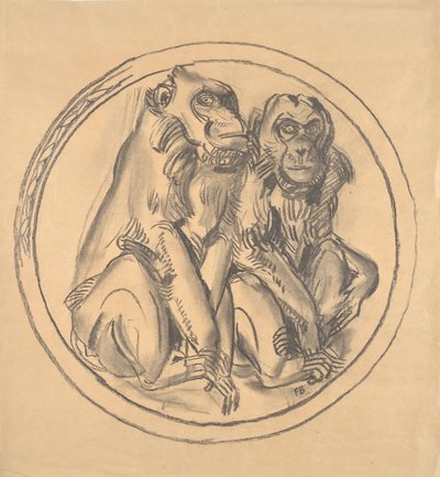 Esquisse pour le relief dans la maison des singes du zoo de Schönbrunn - Franz Barwig d. Ä.