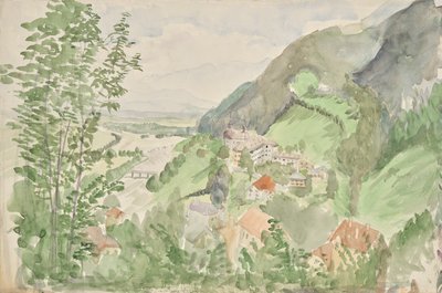 Paysage fluvial en montagne avec château - Franz Barwig d. Ä.