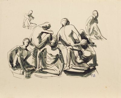 Sept jeunes hommes assis - Franz Barwig d. Ä.