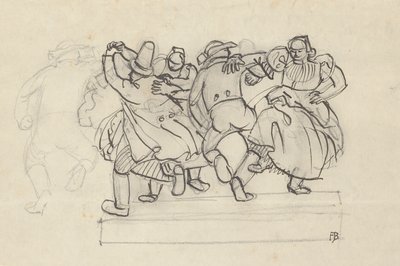 Étude pour un relief avec des paysans dansant - Franz Barwig d. Ä.