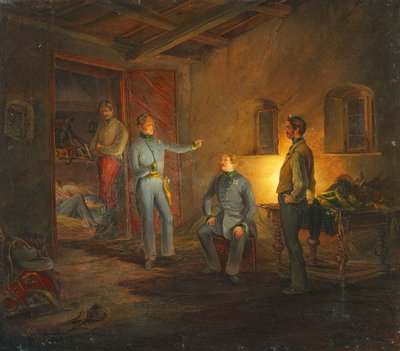 La dernière nuit de Kopal avec le colonel Schlechta dans une cabane de paysan italien - Franz Brudermann