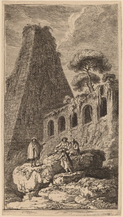 La Pyramide de Sesto près des portes de Saint-Paul à Rome - Franz Edmund Weirotter