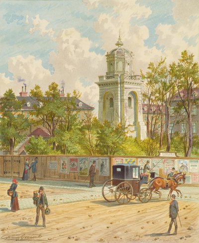 La rue Währinger à Vienne (avec la tour de l