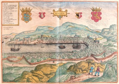 Bergen, Norvège (gravure) - Franz Hogenberg
