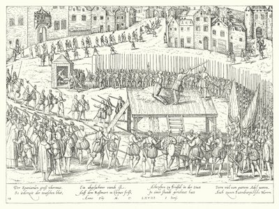 Exécution des comtes Egmont et Horn à Bruxelles, 1568 - Franz Hogenberg
