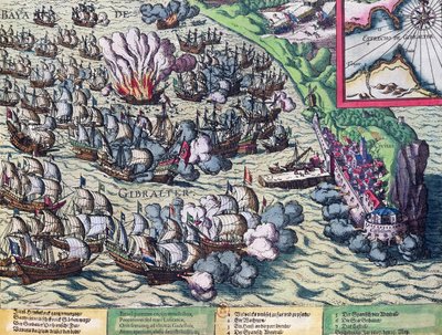 Combat au large de Gibraltar, imprimé le 25 mai 1607 - Franz Hogenberg