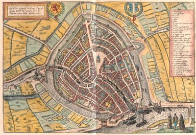 Gouda, Pays-Bas (gravure) - Franz Hogenberg