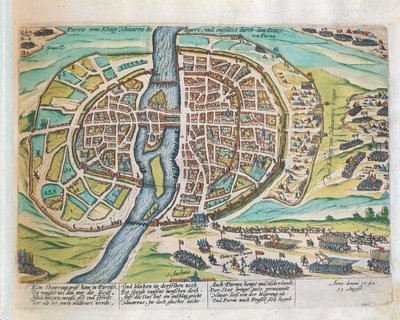 Le roi Henri de Navarre assiégeant Paris, août 1590 - Franz Hogenberg