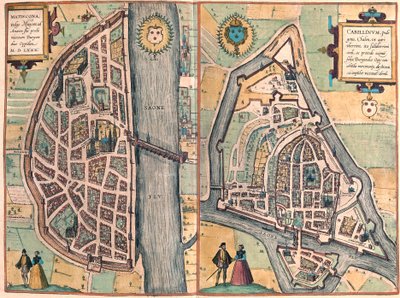 Mâcon - Chalon-sur-Saône, France (gravure) - Franz Hogenberg