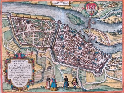 Plan de Magdebourg (Magdeburgum), Allemagne - Franz Hogenberg