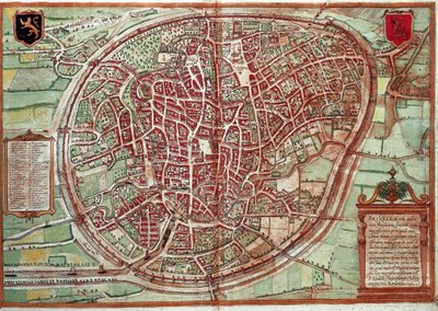 Carte de Bruxelles - Belgique (gravure) - Franz Hogenberg