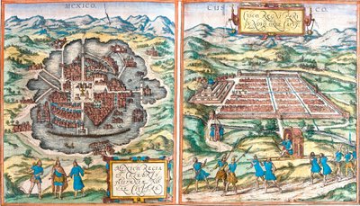 Carte du Mexique et de Cuzco, Pérou - Franz Hogenberg