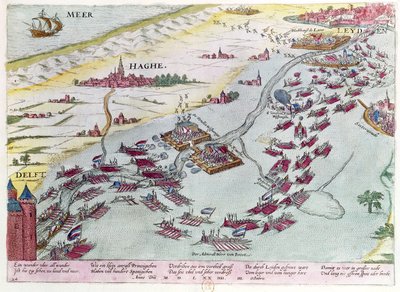 Combat naval au large de La Haye entre les Gueux de la mer et les Espagnols en 1573 - Franz Hogenberg