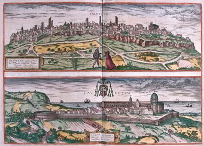 Orvieto et Sanctuaire de Lorette, Italie (gravure) - Franz Hogenberg