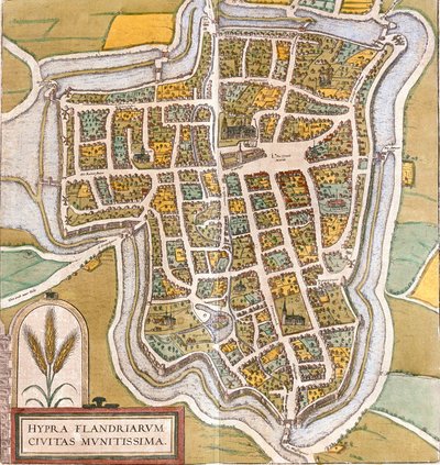 Plan de Ypres (Hypra), Belgique - Franz Hogenberg