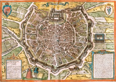 Plan de Milan (Mediolanum), Italie - Franz Hogenberg