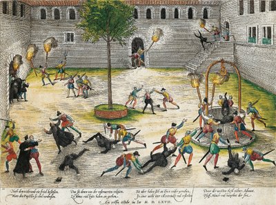 Représailles des Réformés contre les ecclésiastiques de Nîmes, octobre 1567, gravure de Franz Hogenberg - Franz Hogenberg