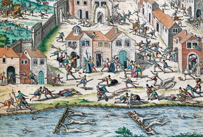 Scène des guerres de religion françaises, gravure de Franz Hogenberg - Franz Hogenberg