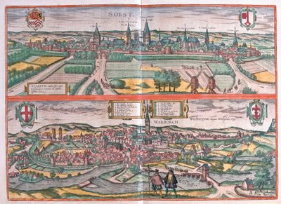 Soest et Warburg, Allemagne (gravure) - Franz Hogenberg