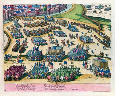 Le duc de Parme libère Paris du siège par les forces de Henri IV en 1590 - Franz Hogenberg