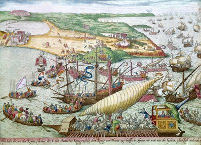 Le siège de Tunis ou La Goulette par Charles V en 1535 - Franz Hogenberg