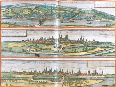 Vue de Heidelberg, Spire et Worms, Allemagne - Franz Hogenberg