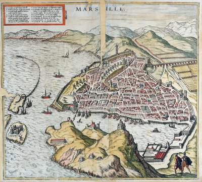 Vue de Marseille au 16ème siècle, montrant l