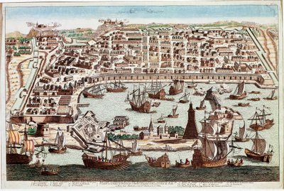 Vue de la ville de Messine en Sicile - Gravure de Franz Hogenberg (1535-1590) de « Civitatis Orbis Terrarum » par Braun et Hogenberg - 1594 - Franz Hogenberg