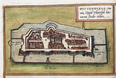 Vue de la ville de Wittenberg en Allemagne, détail - Franz Hogenberg