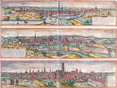 Vues de Bois-le-Duc (Buscumducis), aux Pays-Bas, Louvain (Lovanium) et Machelen (Mechlineen) en Belgique - Franz Hogenberg
