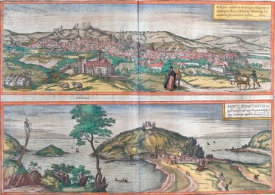 Vues de Burgos et Saint-Sébastien (ou Donostia), Espagne - Franz Hogenberg