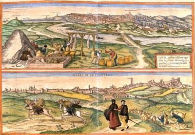 Vues de Conil de la Frontera (Conil) et Xeres (Xeres de la Frontera), Espagne - Franz Hogenberg