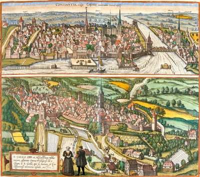 Vues de Constance (Contantia), Allemagne et St. Galli (Suisse) - Franz Hogenberg