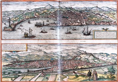 Vues de Gênes (Genua) et Florence (Florentia), Italie - Franz Hogenberg
