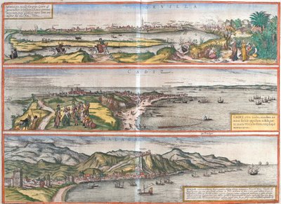 Vues de Séville, Cadix et Malaga, Espagne (eau-forte) - Franz Hogenberg