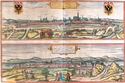 Vues de Vienne, Autriche et Budapest, Hongrie (eau-forte) - Franz Hogenberg