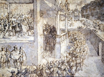 Guerre de Religion (Saint Barthélemy). Dessin par Hogenberg - Franz Hogenberg