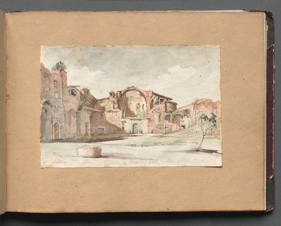 Album avec des vues de Rome et des environs, études de paysage, page 22a : Terme di Diocleziano, Rome - Franz Johann Heinrich Nadorp