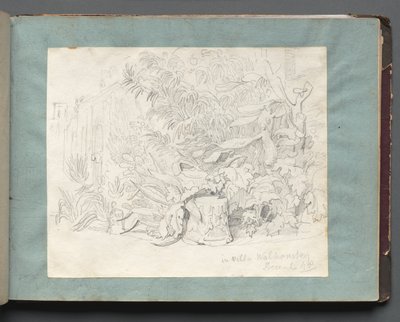 Album avec des vues de Rome et des environs, études de paysage, page 24a : "Dans la villa Walkonsky" - Franz Johann Heinrich Nadorp